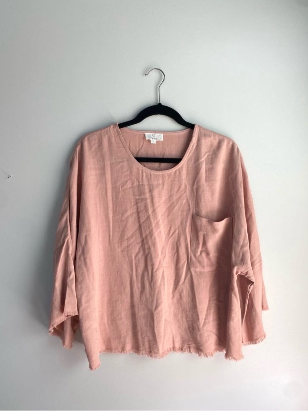 p.cill Linen & Cotton Blend Raw Hem Blouse SZ Small
